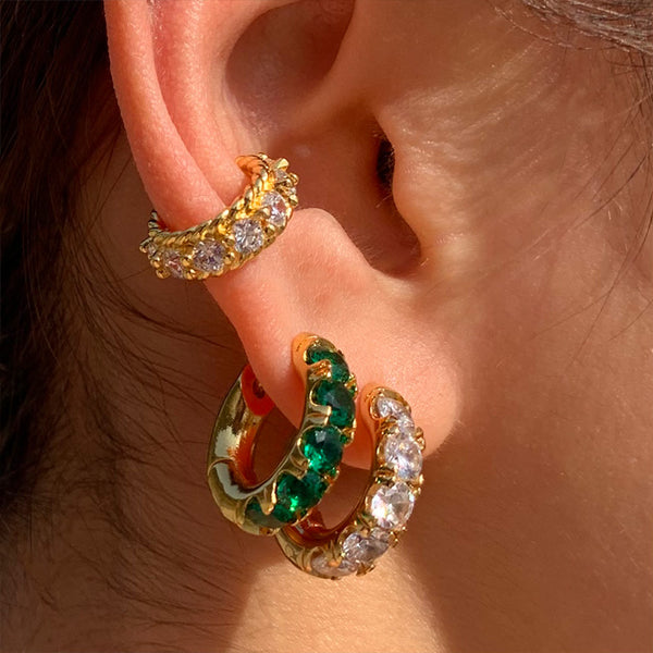 Emerald Thick Mini Ring Earring Earrings Earrings